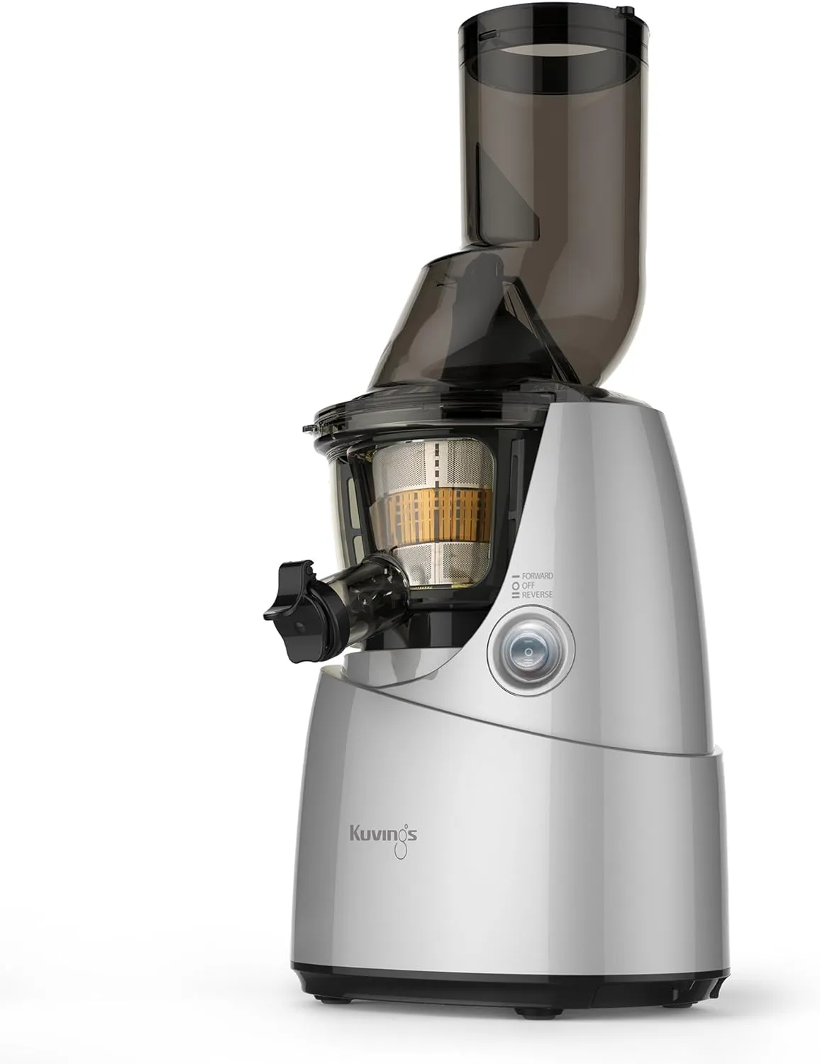 Kuvings Whole Slow Juicer B6000S - Higher Nutrients and Vitamins, BPA-Free Components, Easy to Clean, Ultra Efficient 240W, 60RPMs, Includes Blank Strainer-Silver 17.5" X 10.06" X 14"