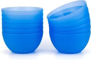 KX-WARE Plastic Bowls set of 12 - Unbreakable and Reusable 32oz/6 inch Plastic Cereal/Soup/Salad Bowls Blue | Dishwasher Safe, BPA Free