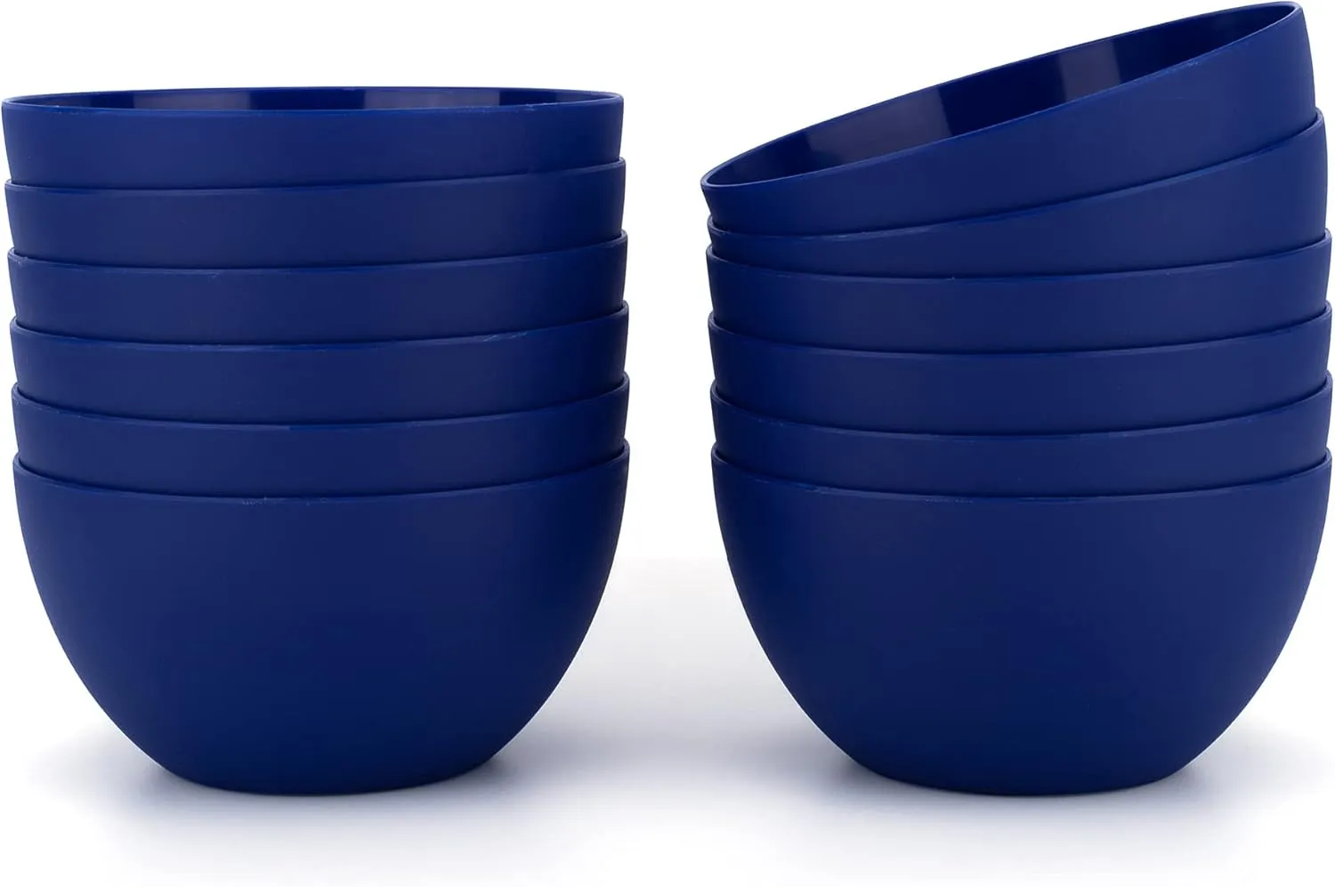 KX-WARE Plastic Bowls set of 12 - Unbreakable and Reusable 32oz/6 inch Plastic Cereal/Soup/Salad Bowls Navy Blue | Dishwasher Safe, BPA Free
