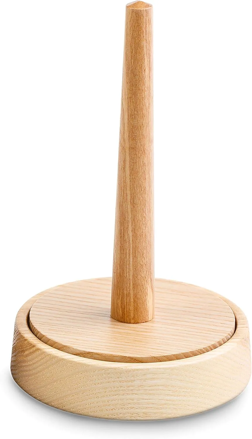 LABORWOOD Wooden Yarn Holder 7x4 with Spindle Chrocheting Knit Mechanism Portable Spinning Winder Separator Stable Storage Bowl Dispenser for Crochet Knitting Gift Set Accessories Crocheter(Original)
