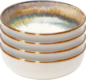 Laguna Design Bowl, Crockery Set, 8 Pieces, Blue, 18 cm Diameter, Dishwasher Safe, Microwave Safe, 1000 ml Capacity, Easy Care, Tableware, Ceramic Stoneware Glazed