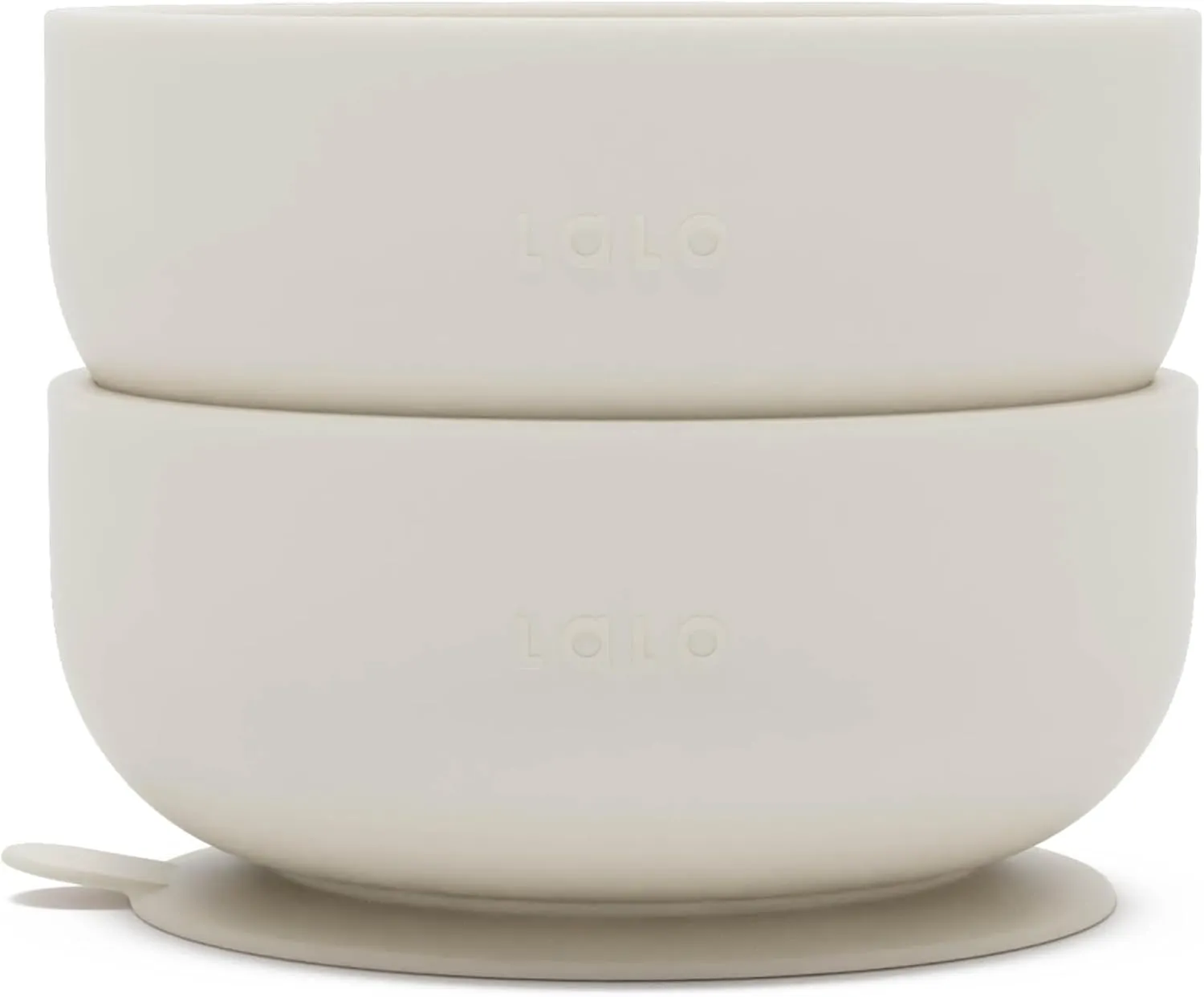 Lalo Suction Bowls - 2 Pack, 100% Silicone Non-Toxic BPA-Free Baby Bowls with Suction Base To Prevent Accidental Tip-Overs - Silicone Bowls For Babies And Toddlers - Oatmeal