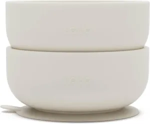Lalo Suction Bowls - 2 Pack, 100% Silicone Non-Toxic BPA-Free Baby Bowls with Suction Base To Prevent Accidental Tip-Overs - Silicone Bowls For Babies And Toddlers - Oatmeal