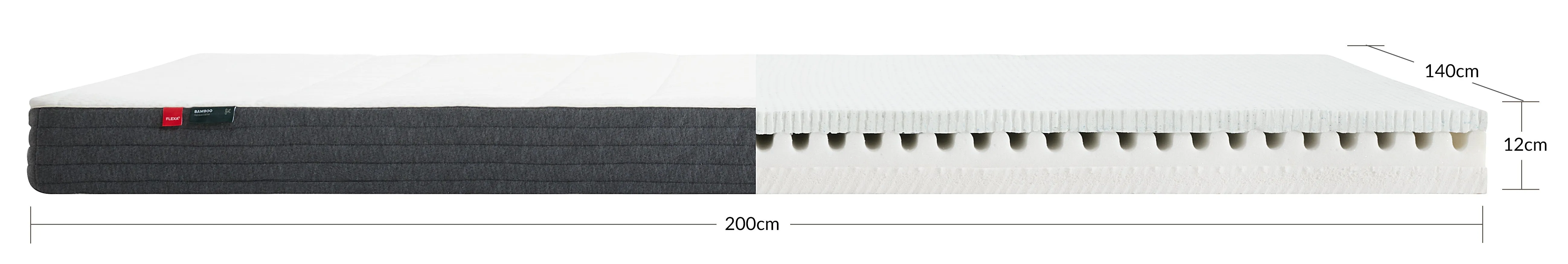 Latex/Foam Mattress, 200X140 with Bamboo Cover