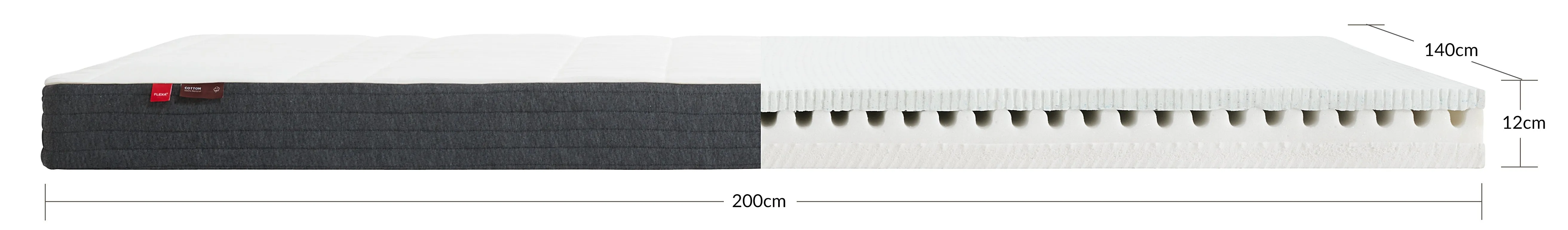 Latex/Foam Mattress, 200X140 with Cotton cover