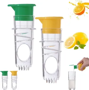 Lemon Mini Squeezer, 2025 New Screw-Top Lemon Squeezer, Manual Juice Extractor with Built-In Filter, Manual Portable Orange Squeezer With Lid, Squeeze Lime for Cocktails, Drinks(Green Yellow)