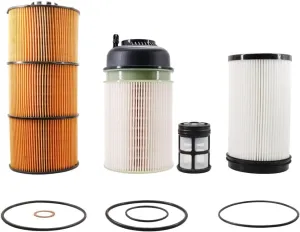 LF17511 Oil Filter PF9908 Fuel Filter R61709 Fuel Filter Replace for P551005 LF17474 P551063 A4700903151 FS20176 PF46235 Compatible with DD13 DD15 DD16 Detroit Diesel Engine