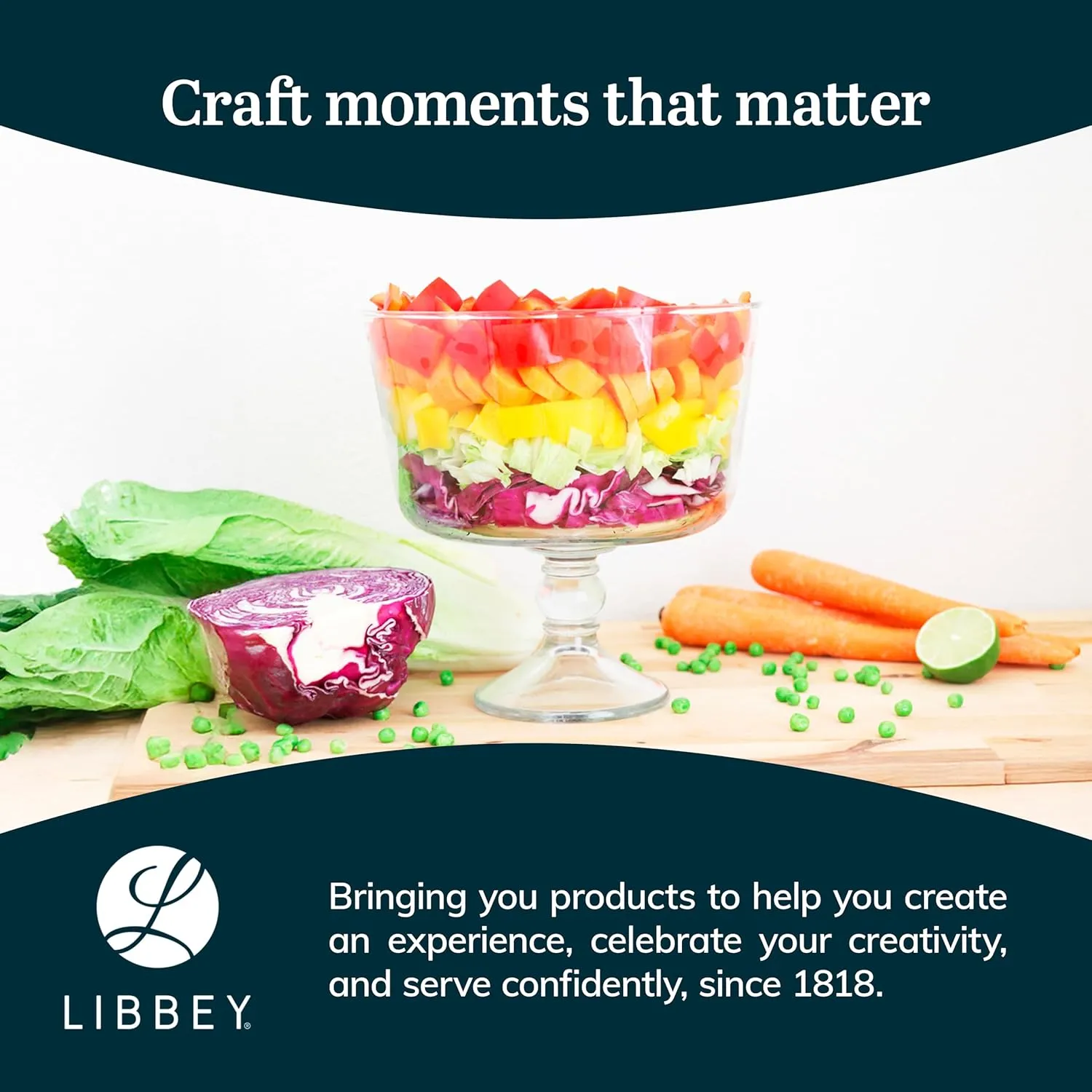 Libbey Selene Footed Glass Trifle Bowl, 9-inch