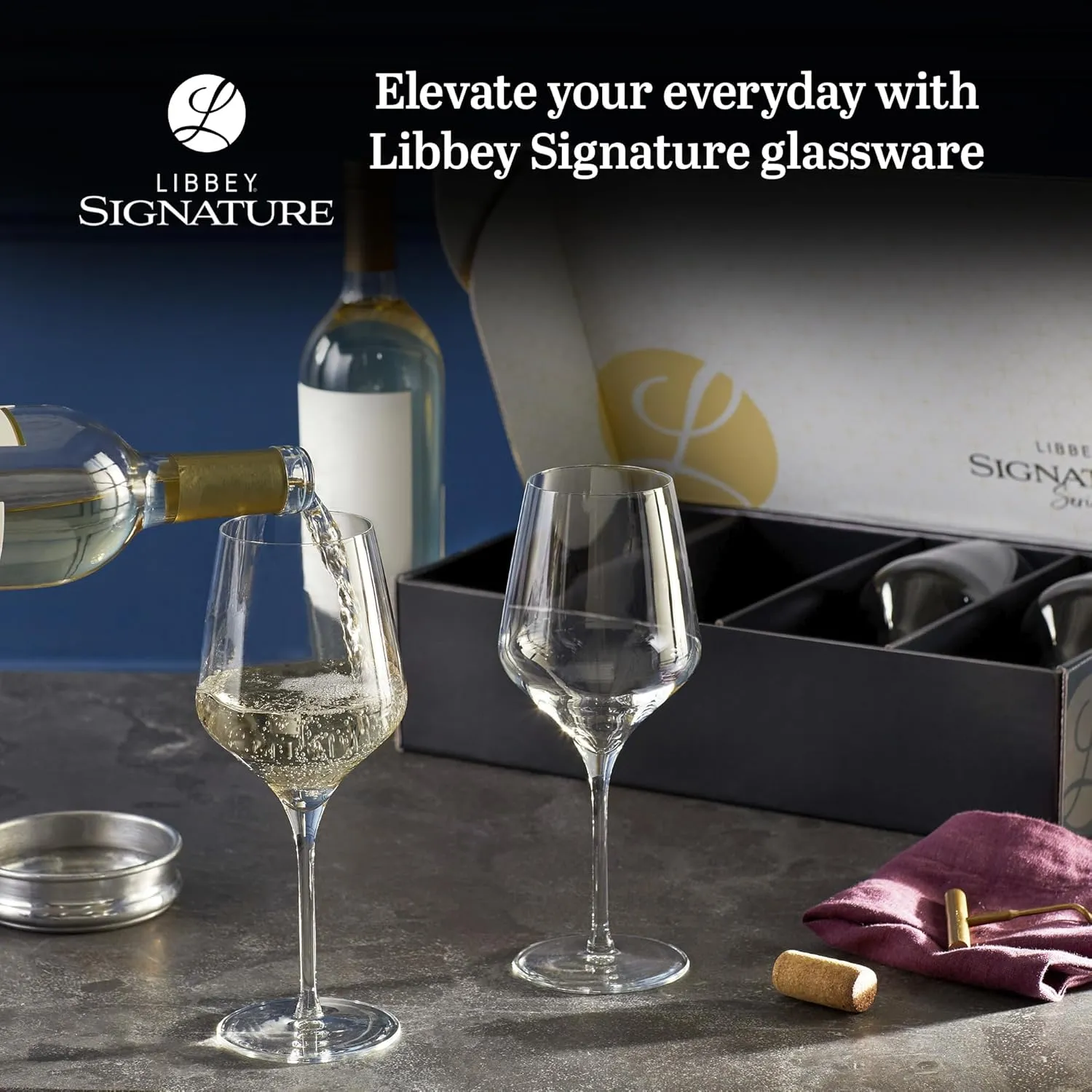 Libbey Signature Greenwich All-Purpose Wine Gift Set of 4, 16-ounce