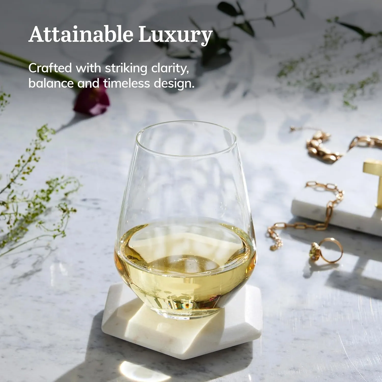 Libbey Signature Greenwich Stemless Wine Gift Set of 4, 18-ounce