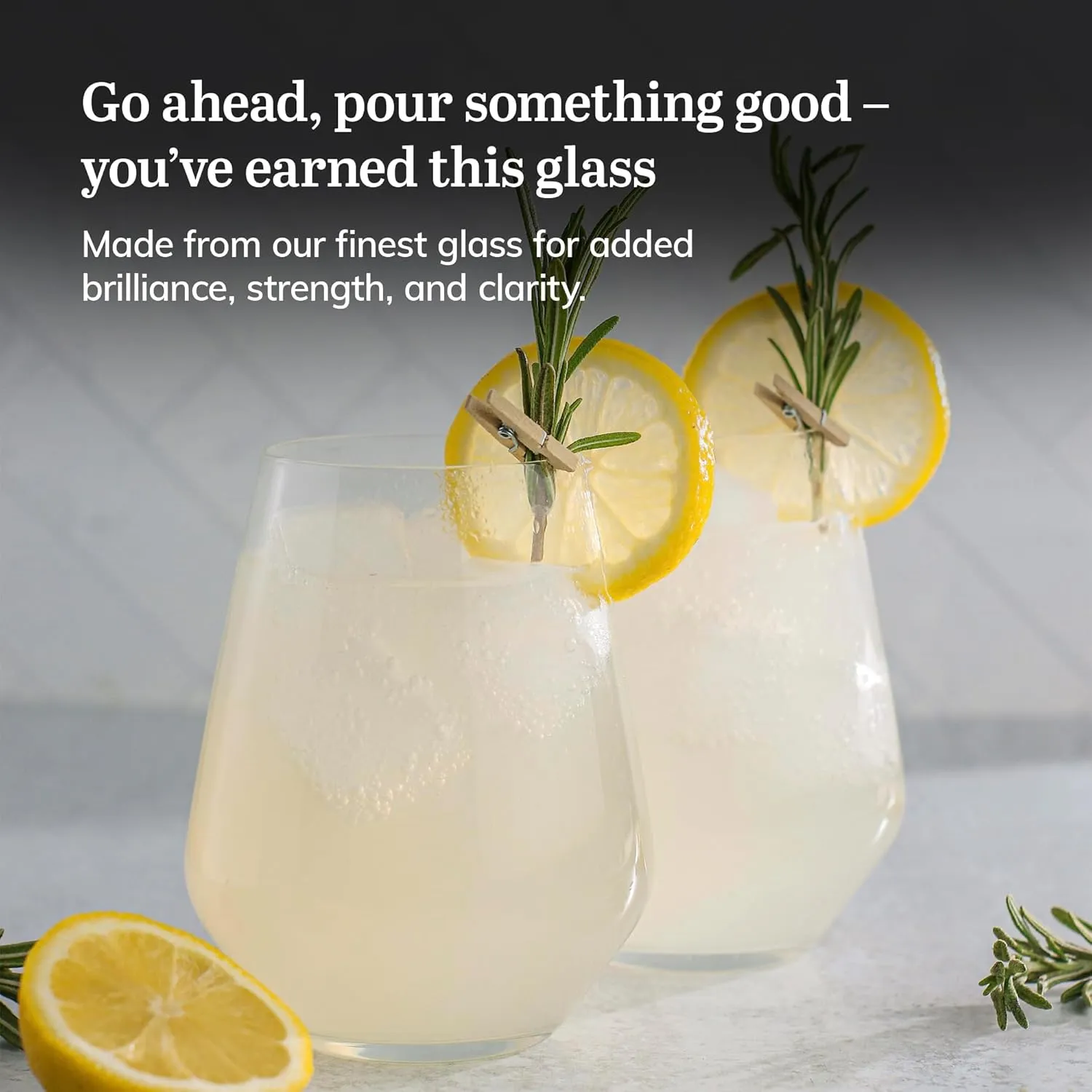 Libbey Signature Greenwich Stemless Wine Gift Set of 4, 18-ounce