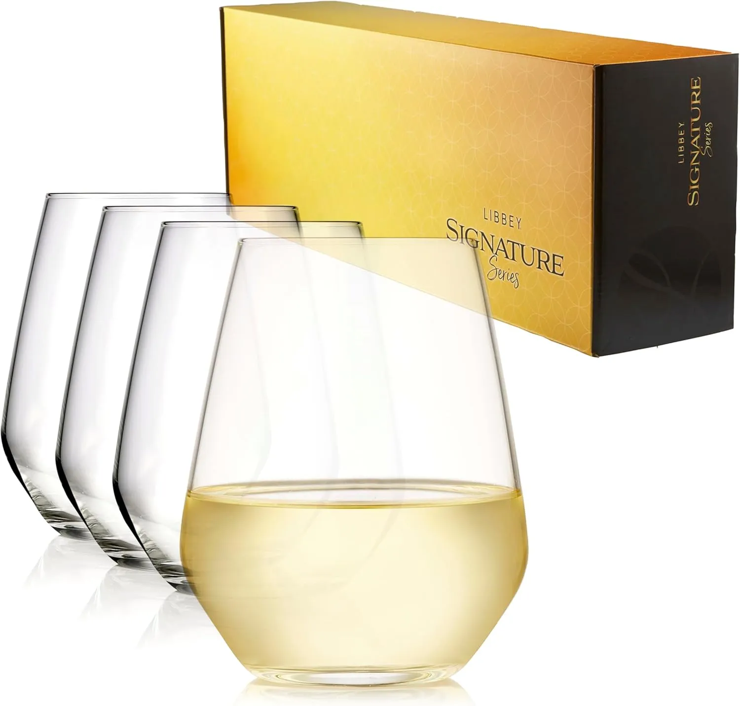 Libbey Signature Greenwich Stemless Wine Gift Set of 4, 18-ounce