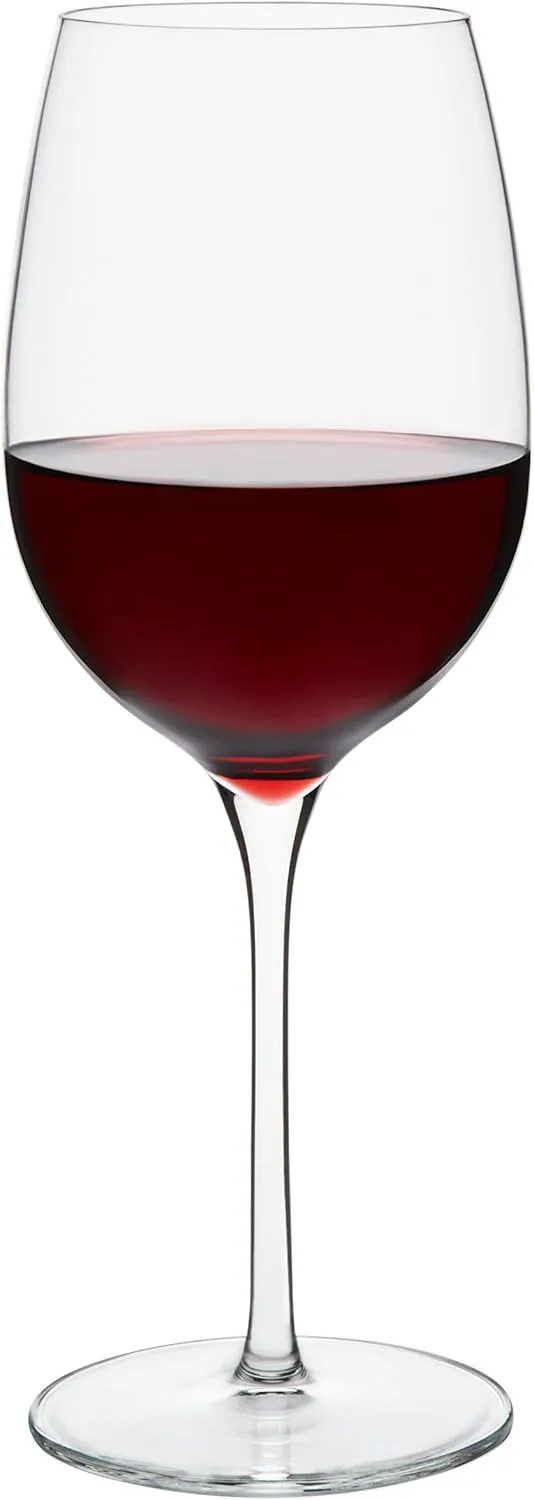 Libbey Signature Kentfield All Purpose Wine Glasses Set of 4, Red and White Long Stem Wine Glasses, Curvature Wine Glass Gift Set for All Occasions