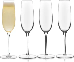 Libbey Signature Kentfield Champagne Flute Glasses, 8-ounce, Set of 4