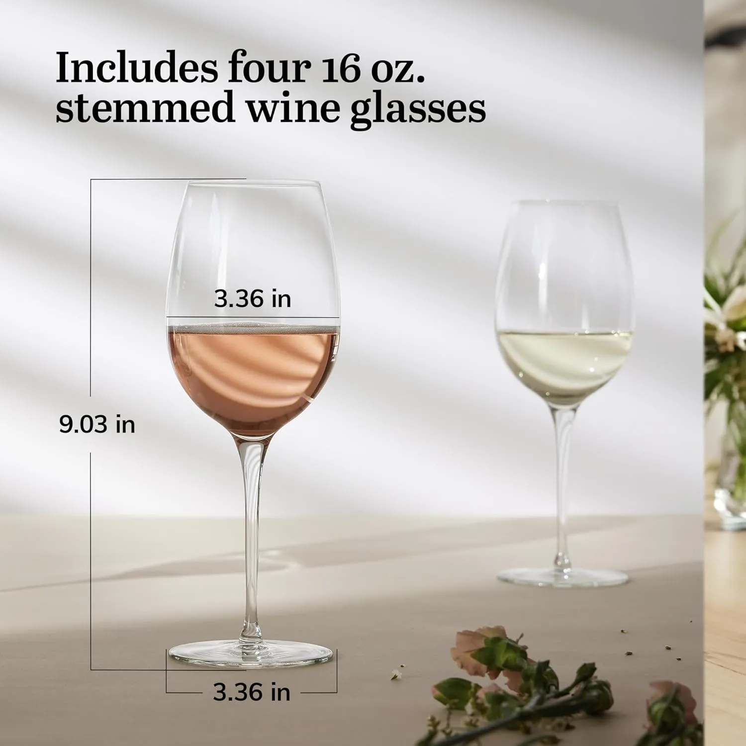 Libbey Signature Kentfield Estate All Purpose Wine Glasses Set of 4, Long Stem Wine Glasses for Red and White Wine, Perfect Wine Glass Gift Set