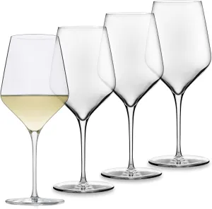 Libbey Signature White Wine Glasses Set of 4, Seamless Long Stem Wine Glasses for Wines and Cocktails, Tasteful Wine Glass Set for All Occasions.