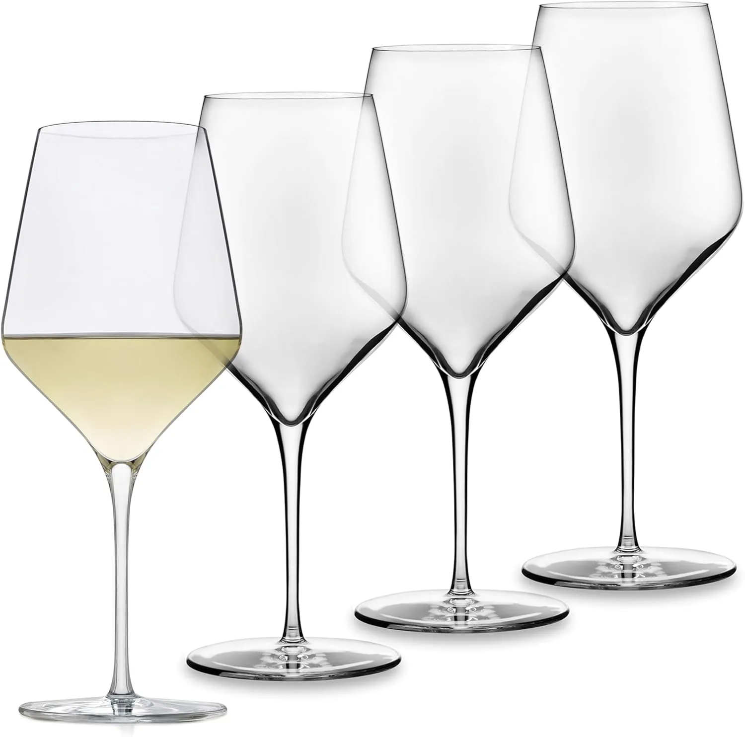 Libbey Signature White Wine Glasses Set of 4, Seamless Long Stem Wine Glasses for Wines and Cocktails, Tasteful Wine Glass Set for All Occasions.