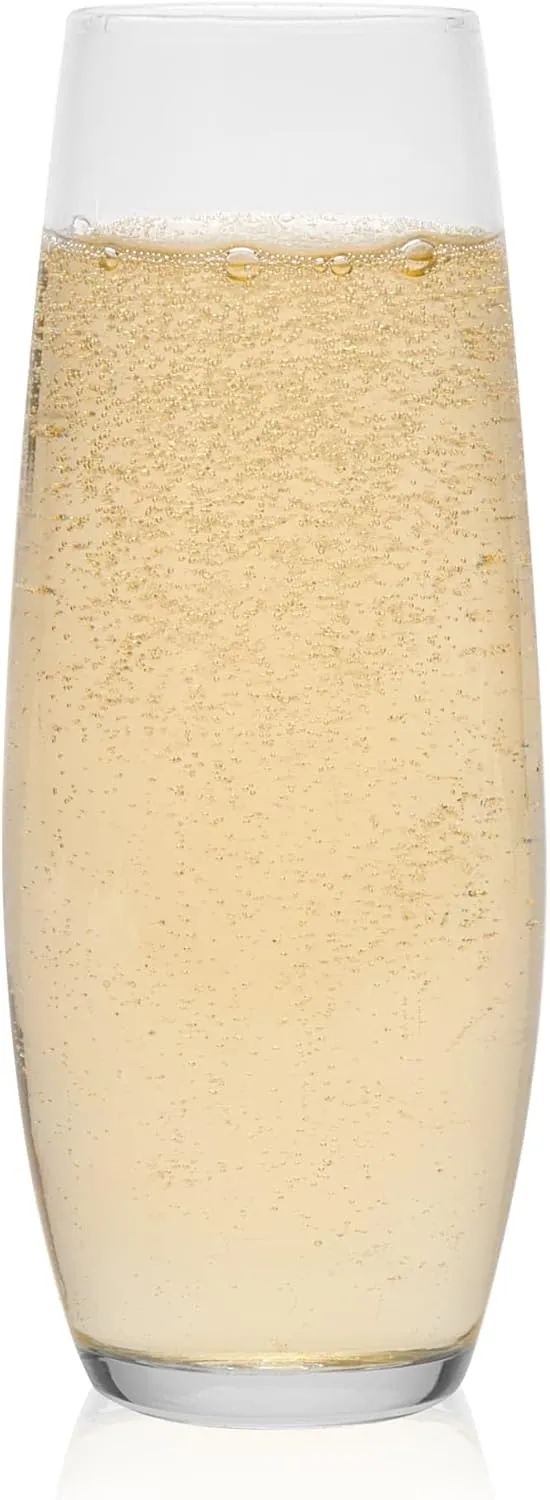 Libbey Stemless Flute Glasses, 9.6-ounce, Set of 6