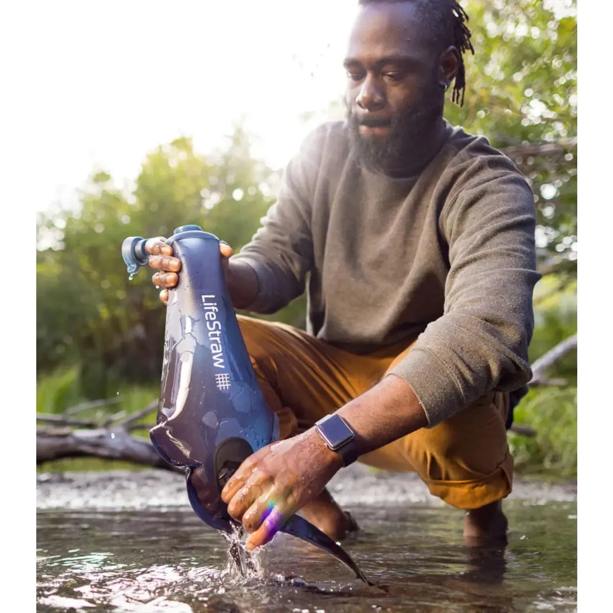 LifeStraw Peak 3L Compact Gravity Water Filter System - Mountain Blue