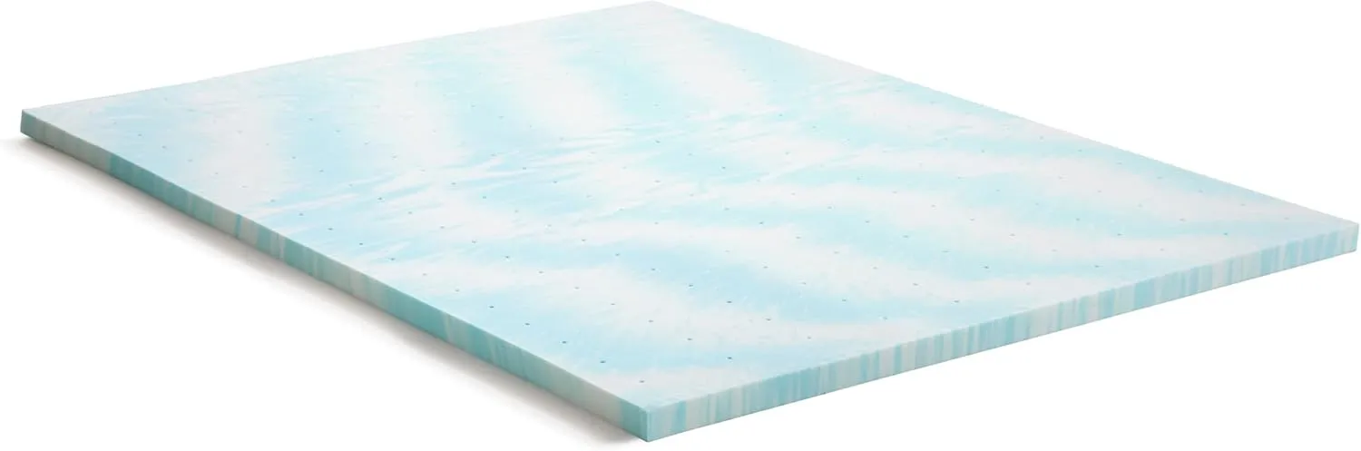 LINENSPA 2 Inch Gel Swirl Memory Foam Mattress Topper – Cooling Gel Infused – Pressure Relieving – CertiPUR Certified - Twin