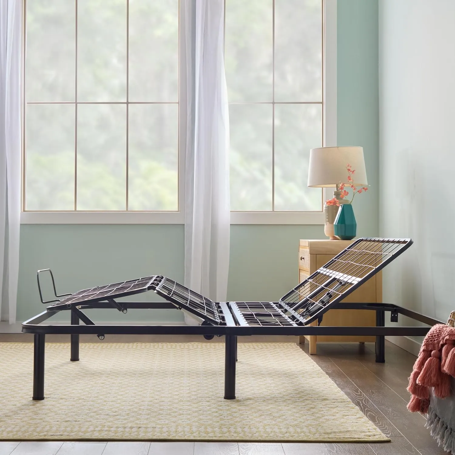 Linenspa Adjustable Bed Frame - Independent Head and Foot Incline - Powerful Quiet Motor - Easy Tool Free Assembly - Lounging - Watch TV - Working - Reading - Ergonomic - Electric Bed Base - Full Size