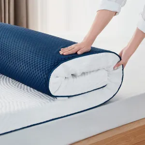 LINSY LIVING 3 Inches Queen Memory Foam Mattress Topper, Cooling Gel-Infused Swirl Memory Foam, Soft Bed Topper with Tencel™ Cover, CertiPUR-US and Oeko-TEX Certified, 80" L * 60" W * 3" H