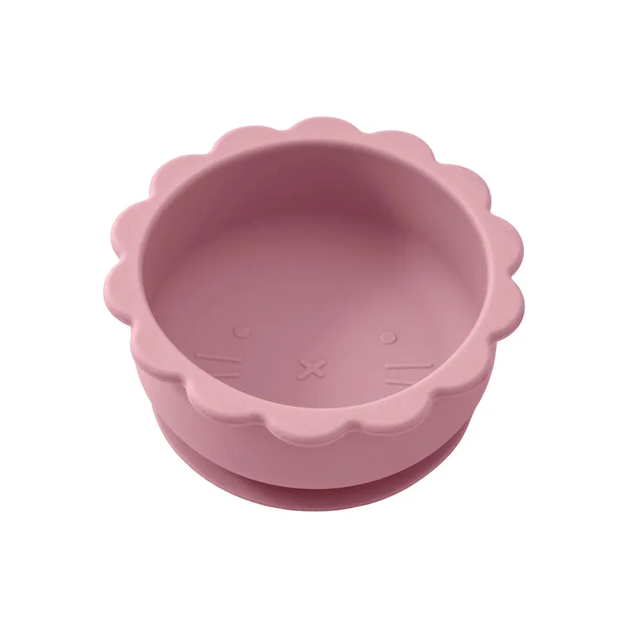 Lion Shape Silicone Suction Bowl for Babies - BPA Free, Cute Cartoon Design, Solid Color, Baby Food Storage Tray