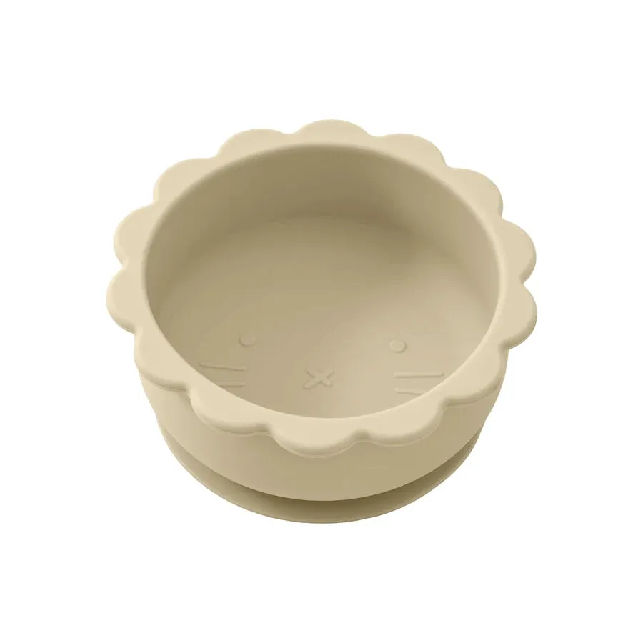 Lion Shape Silicone Suction Bowl for Babies - BPA Free, Cute Cartoon Design, Solid Color, Baby Food Storage Tray