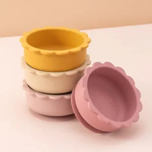 Lion Shape Silicone Suction Bowl for Babies - BPA Free, Cute Cartoon Design, Solid Color, Baby Food Storage Tray