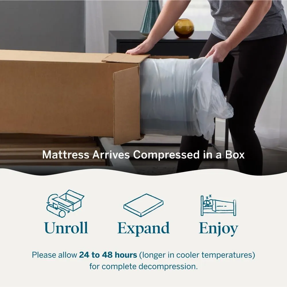 LUCID 10 Inch Memory Foam Mattress - Firm Feel - Infused with Bamboo Charcoal and Gel - Bed in a Box - Temperature Regulating - Pressure Relief - Breathable - Queen Size
