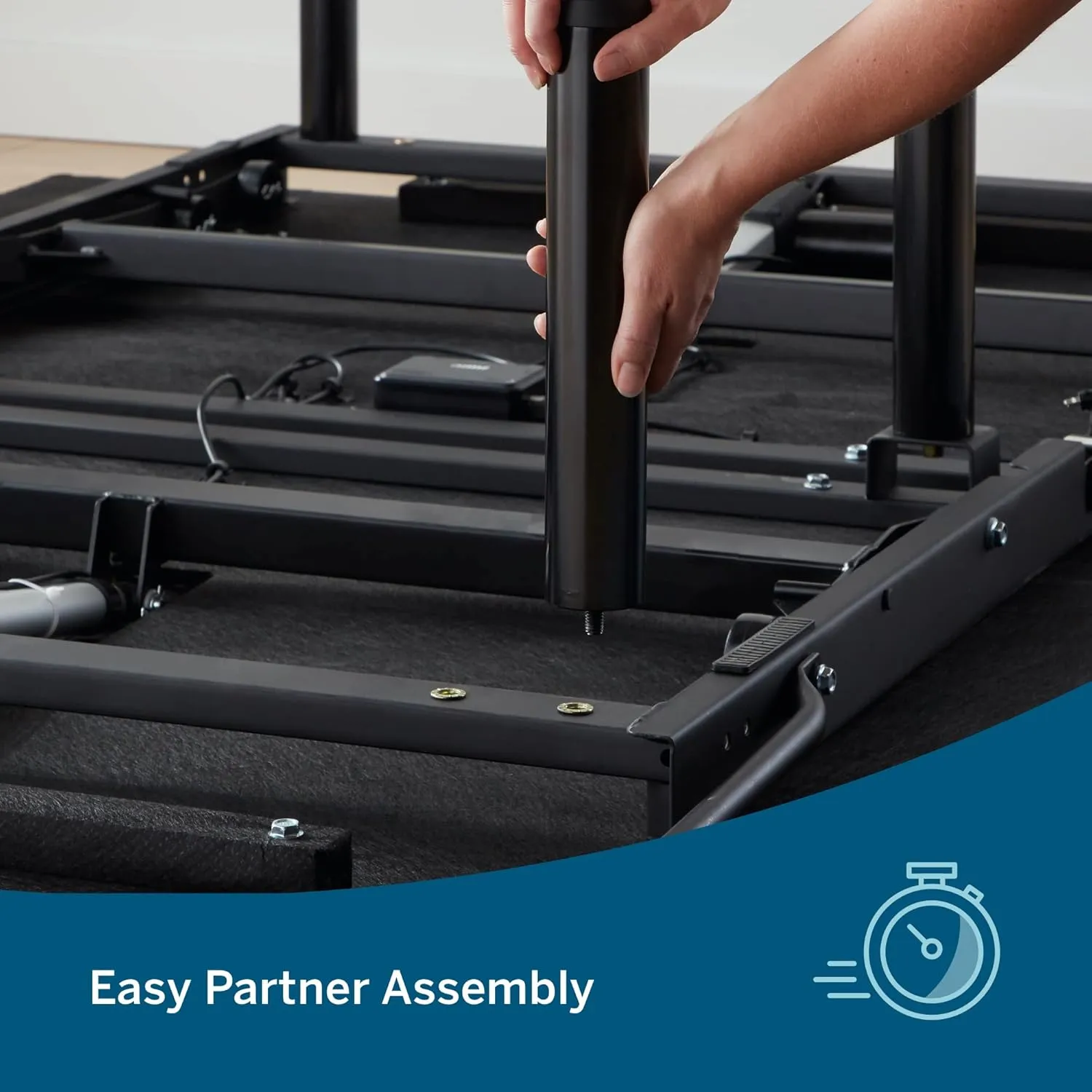 Lucid L150 Adjustable Base – Bed Frame with Head and Foot Incline – Wireless Remote Control – Premium Quiet Motor, Full size