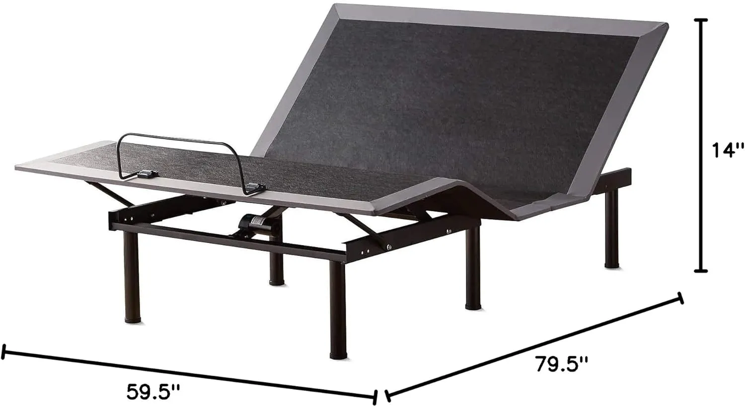 Lucid L150 Adjustable Base – Bed Frame with Head and Foot Incline – Wireless Remote Control – Premium Quiet Motor, Queen size