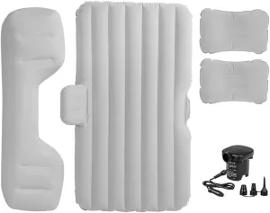 Luxury Air Mattress Car Sleeping for Jeep Wrangler JL Unlimited/Wrangler 4XE/MK4, 3 Min Fast Blow up, Inflatable Car Air Mattress Back Seat Bed for Home Car Travel Camping,D Grey