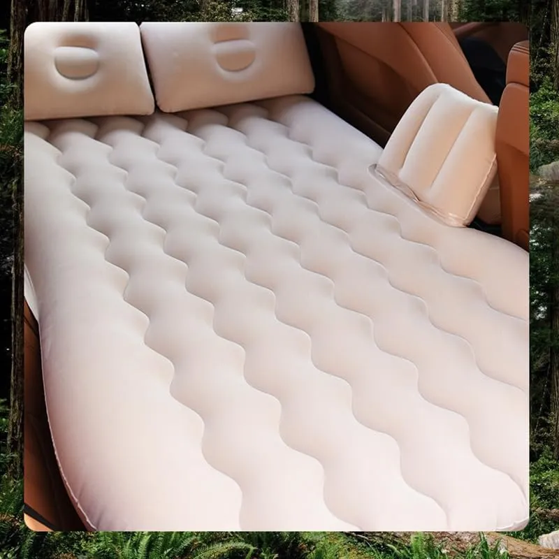 Luxury Air Mattress Car Sleeping for Jeep Wrangler JL Unlimited/Wrangler 4XE/MK4, 3 Min Fast Blow up, Inflatable Car Air Mattress Back Seat Bed for Home Car Travel Camping,D Grey