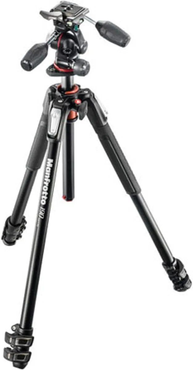 Manfrotto 190XPRO 3-Section Aluminum Tripod with XPRO 3-Way Pan/Tilt Head