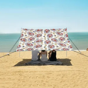 Marine Lobster Pan Beach Camping Tent Sun Shelter for Whole Family, Beach Shade Canopy with UPF50  UV Protection,Easy Set Up and Carry,Outdoor Shade for Trips, Fishing, Backyard Fun Picnics