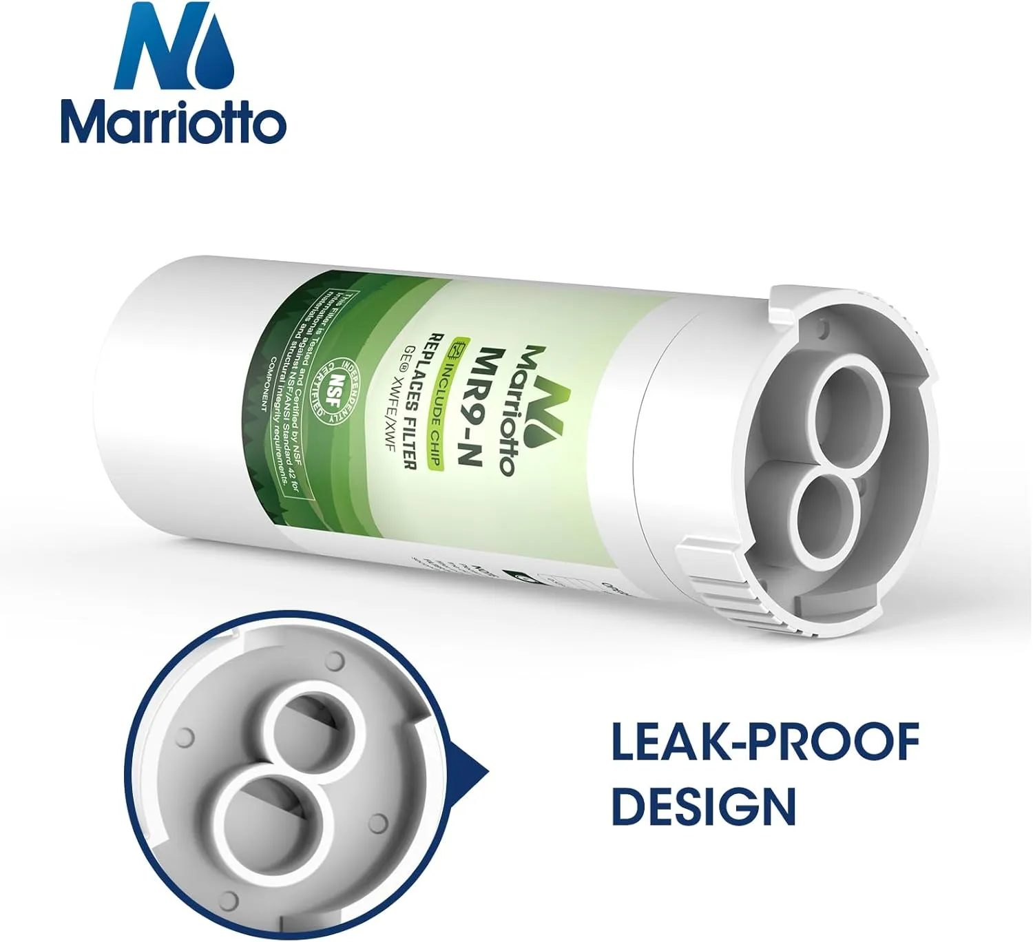 MARRIOTTO Water Filter Compatible with XWFE (Built-in CHIP), Replacement for GE XWFE, XWF Refrigerator Water Filter Pack of 2