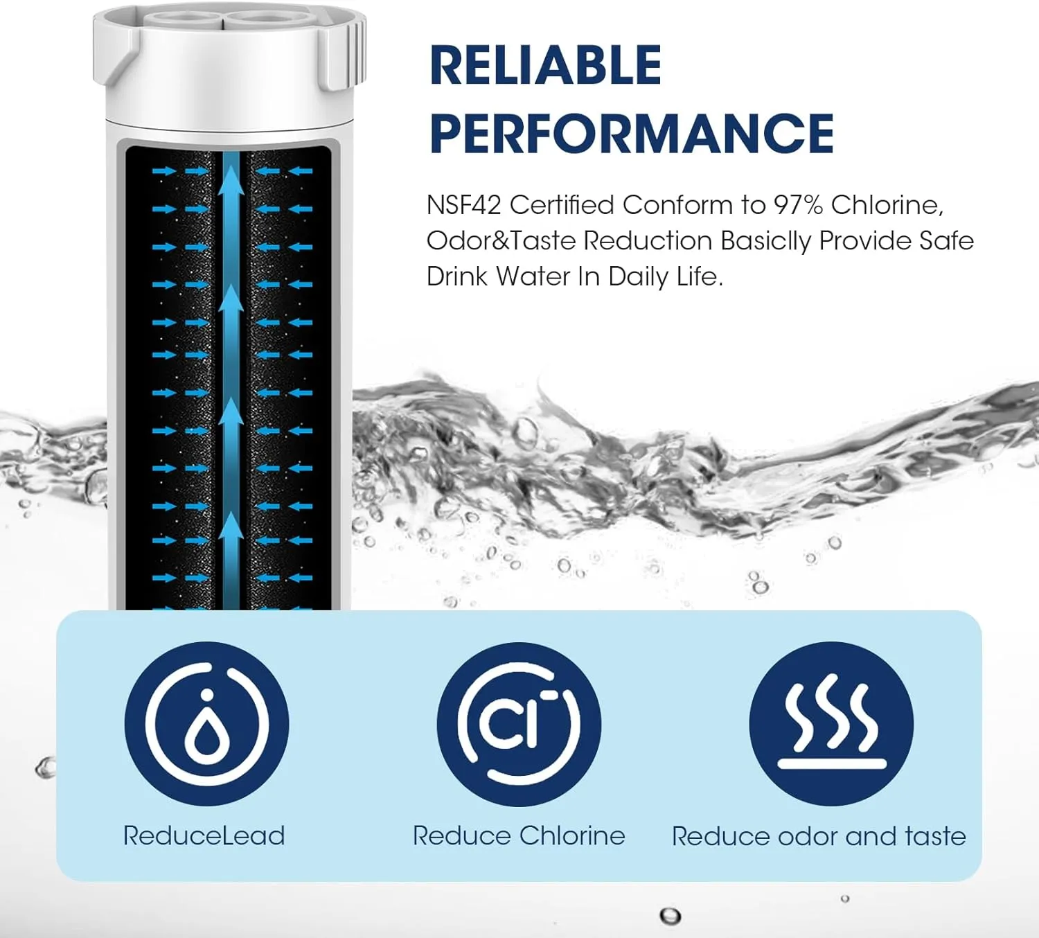 MARRIOTTO Water Filter Compatible with XWFE (Built-in CHIP), Replacement for GE XWFE, XWF Refrigerator Water Filter Pack of 2