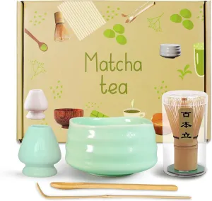 Matcha Starter Kit 5pcs, Matcha Bowl and Whisk Set, Japanese Matcha Set, Matcha Whisk and Holder with Bowl Scoop for Matcha Tea Ceremony
