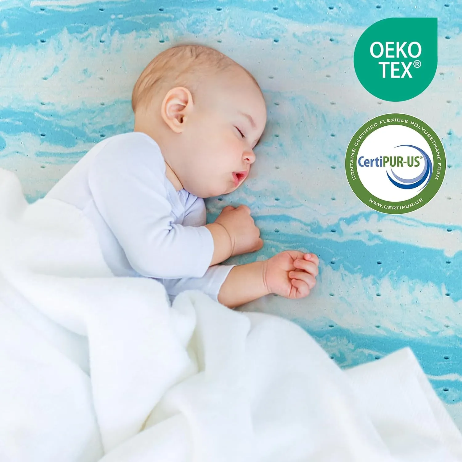 Mattress Topper Queen, 3 Inch Gel Memory Foam Bed Topper for Queen Size Bed, CertiPUR-US Certified, Blue