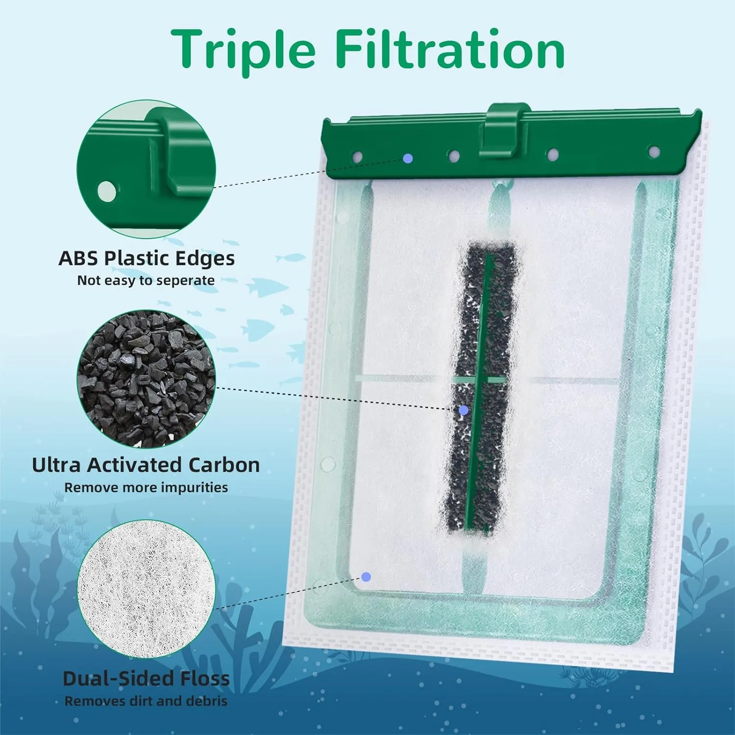 Medium Aquarium Filter Cartridge for Whisper Bio Bag Power Filters, Medium Filter Cartridges for Repto Filter