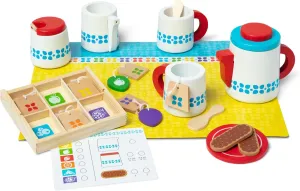 Melissa & Doug 20-Piece Steep and Serve Wooden Tea Set - Play Food and Kitchen Accessories Play Tea Set, Pretend Toy For Kids Ages 3 