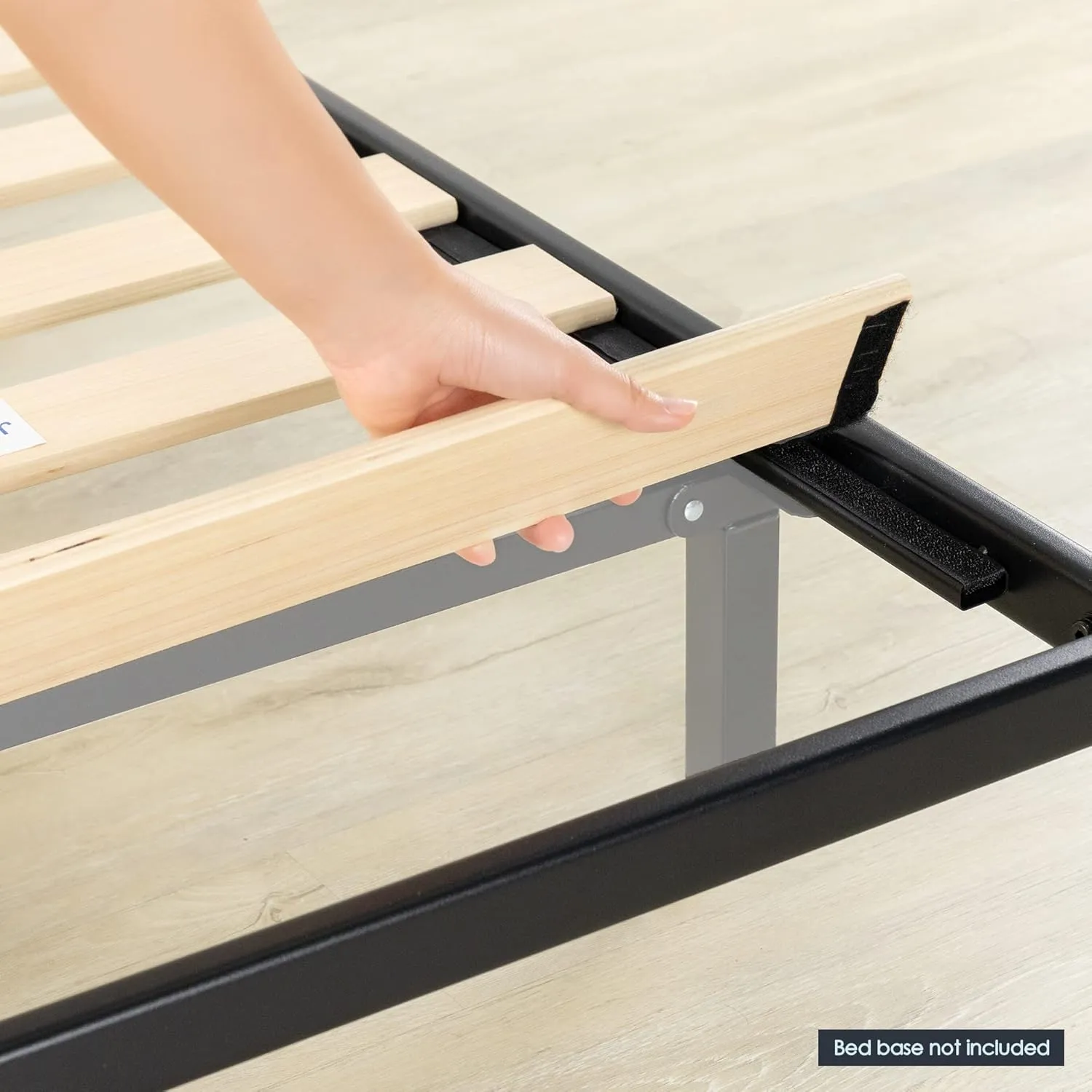 Mellow Metal Wood Slats Bunkie Board, Full, Black