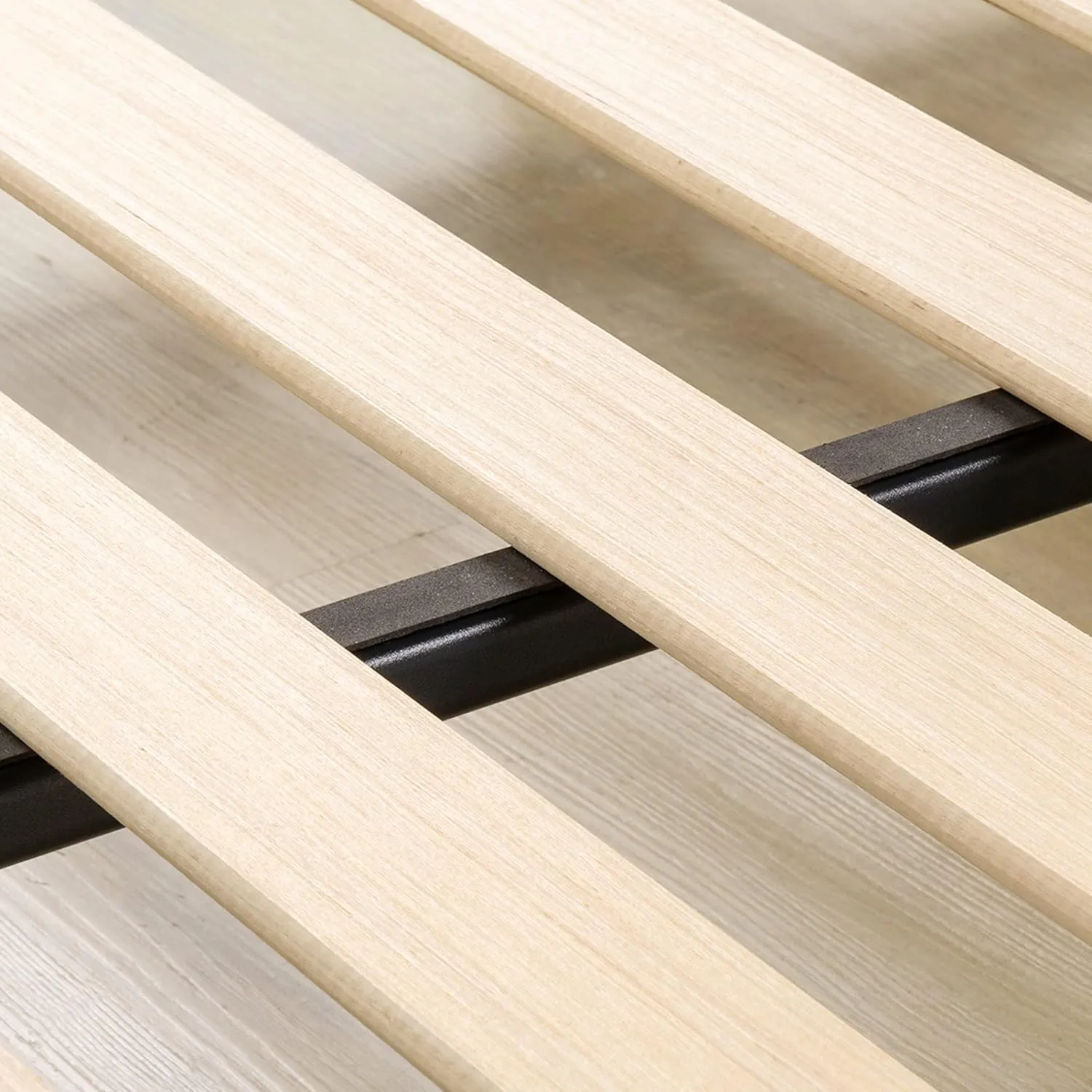 Mellow Metal Wood Slats Bunkie Board, Full, Black