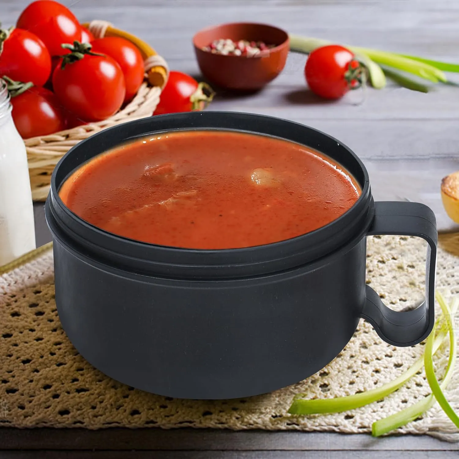 Microwave Ramen Bowl with Lid and Handle for Dorm Essentials,Microwave Soup Mugs Set of 2 for Soup and Instant Noodles,Oatmeal, Gumbo, Salad, BPA Free(Black Green)