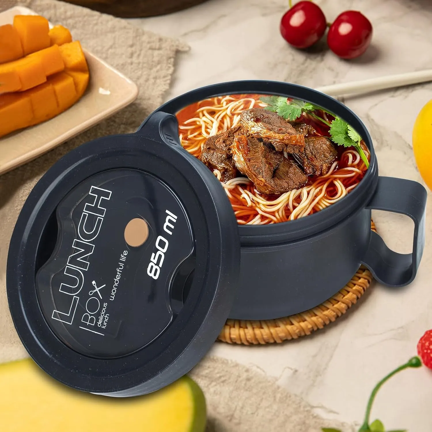 Microwave Ramen Bowl with Lid and Handle for Dorm Essentials,Microwave Soup Mugs Set of 2 for Soup and Instant Noodles,Oatmeal, Gumbo, Salad, BPA Free(Black Green)