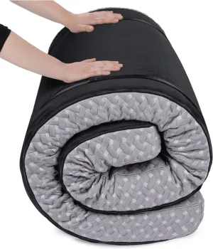 Milliard Camping Mattress, Portable Memory Foam Roll Up Floor Mat/Pad for Travel or Home with Washable and Waterproof Cover   Free Carry Case Included (Twin Size - 75"x36"x3")