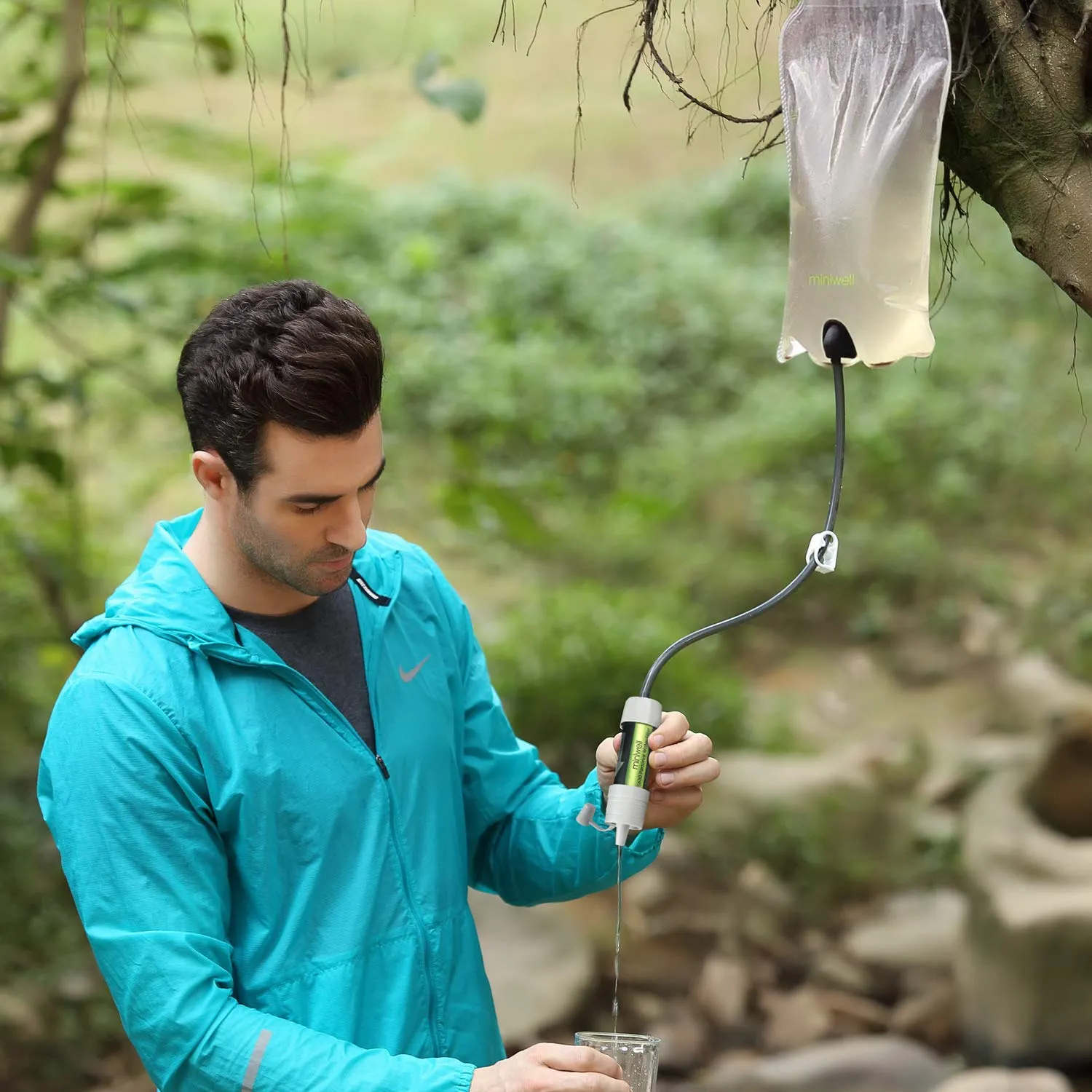 miniwell Gravity Water Filter Ultralight Multi-Purpose Hiking Accessories Optional Emergency kit TUV Certified Hurricane Storm Supplies (Water Filter with Water Tank