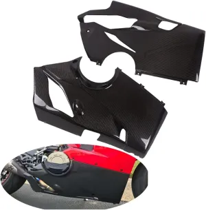 Motorcycle Real Carbon Fiber Belly Pan Lower Body Fairing Compatible with Ducati Panigale V4/V4S/V4R 2018-2020  Akrapovic Mufflers(Gloss)