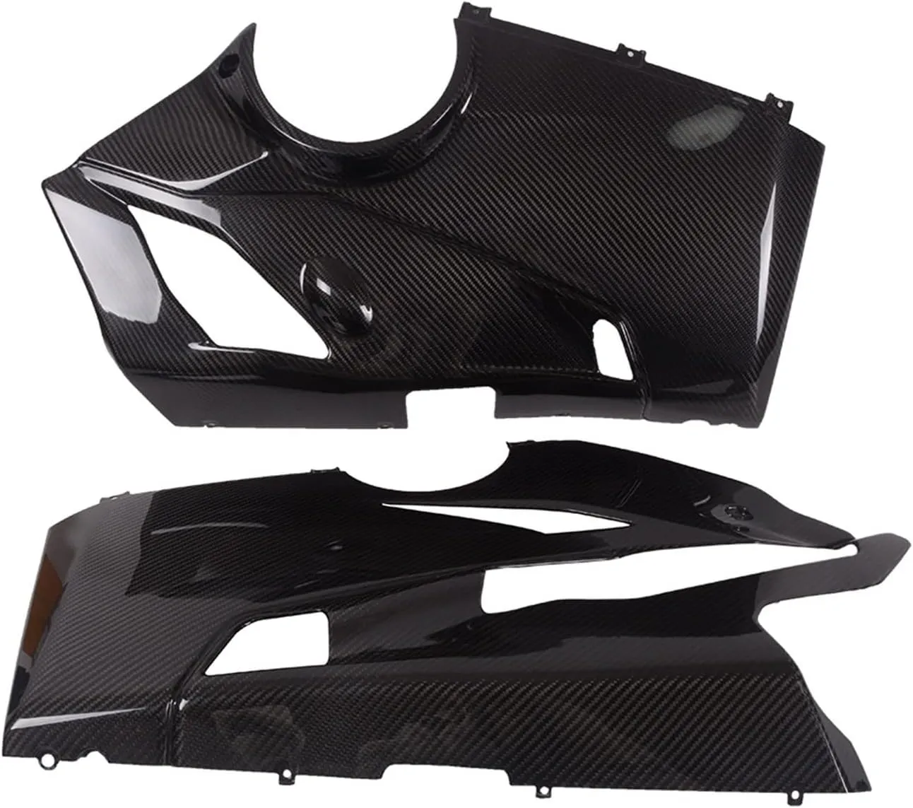 Motorcycle Real Carbon Fiber Belly Pan Lower Body Fairing Compatible with Ducati Panigale V4/V4S/V4R 2018-2020  Akrapovic Mufflers(Gloss)